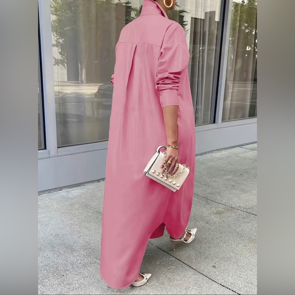 Y2K Passion Chic Button Down Classic Shirt Dress - Picture 3 of 14
